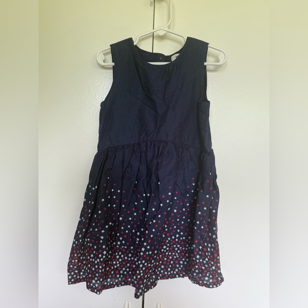 Old navy cotton dress.  Patriotic stars and strips.  Fourth of July. Summer